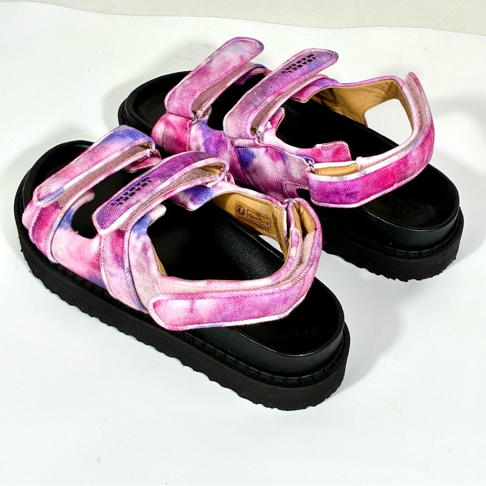 Isabel Marant Madee Platform Sandal Mulberry Tie Dye 41 10 NEW Flat Pink Purple - Picture 11 of 17